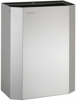 Cos de interior rectangular, inox satinat, capacitate 25 litri, montare pe perete, Mediclinics 
