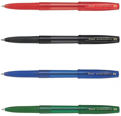 Pix cu bila Supergrip G Pilot 1.0 mm varf mediu cu capac, diverse culori