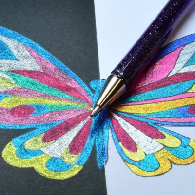 Roller cu gel Hybrid Duo, fara mecanism, 1 mm Pentel