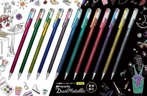 Roller cu gel Hybrid Duo, fara mecanism, 1 mm Pentel