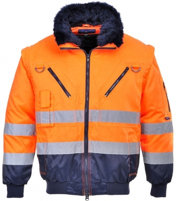 Jacheta pilot Hi-Vis 3 in 1, Portocaliu/Navy, Portwest 