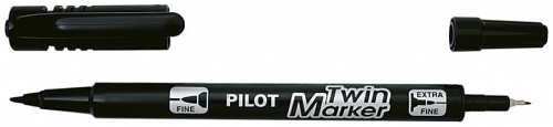 Marker permanent Pilot Twin Begreen 0.4 mm varf rotund, diverse culori