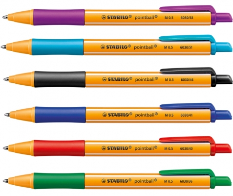 Pix cu mecanism pointball 0.5 mm Stabilo