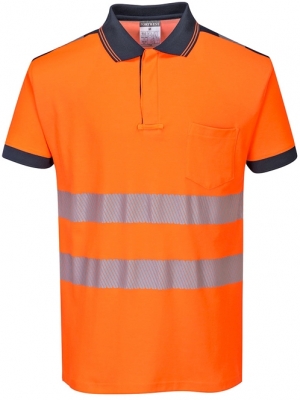 Tricou polo Hi-Vis Vision PW3, Portocaliu/Navy, Portwest 