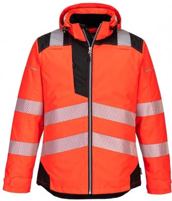 Jacheta de iarna Hi-Vis PW3, Rosu/Negru, Portwest 
