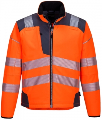 Jacheta Softshell Hi-Vis Vision PW3, Orange/Gri, Portwest 