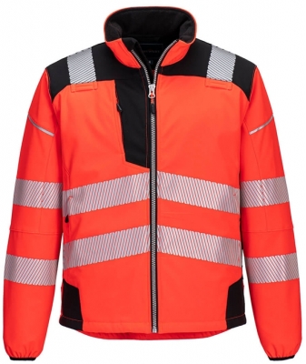 Jacheta Softshell Hi-Vis Vision PW3, Rosu/Negru, Portwest 