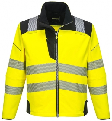 Jacheta Softshell Hi-Vis Vision PW3, Galben/Negru, Portwest 
