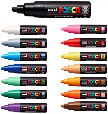 Marker cu vopsea PC-7M Posca 4.5 - 5.5 mm Uni-Ball