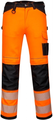 Pantaloni Hi-Vis stretch greutate redusa, portocaliu/negru, regular, PW3, Portwest