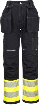 Pantaloni Hi-Vis clasici holster, galben/negru, regular, PW3, Portwest