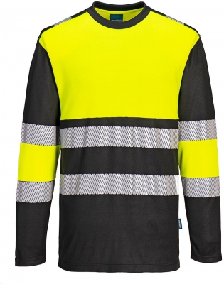 Tricou Hi-Vis clasa 1, galben/negru, regular, PW3, Portwest