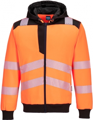 Hanorac Hi-Vis cu fermoar, portocaliu/negru, regular, PW3, Portwest