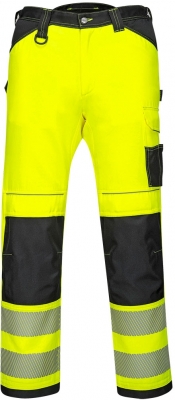 Pantaloni de lucru Hi-Vis, galben/negru, regular, PW3, Portwest