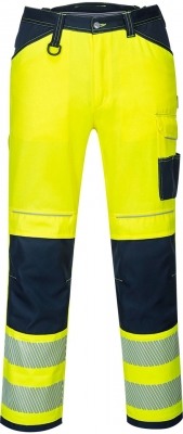 Pantaloni de lucru Hi-Vis, galben/navy, regular, PW3, Portwest