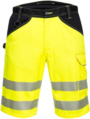 Pantaloni scurti Hi-Vis, galben/negru, regular, PW3, Portwest