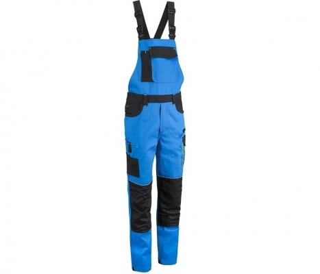 Pantalon cu pieptar, albastru / negru / galben, Comfort, Rock Safety