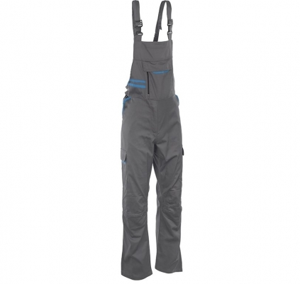 Pantaloni cu pieptar, gri / albastru deschis, Rock Worker, Rock Safety