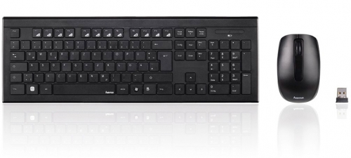 Kit tastatura si mouse optic wireless Cortino, negru, Hama