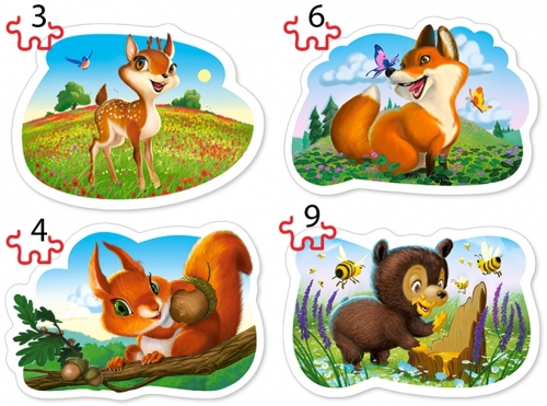 Puzzle 4 in 1 mic, diverse modele, Castorland