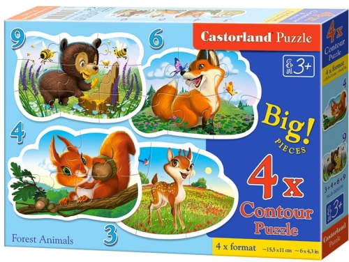 Puzzle 4 in 1 mic, diverse modele, Castorland