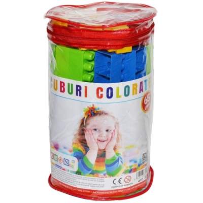 Cuburi colorate constructii 65 piese