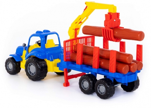 Jucarie Tractor si remorca cu lemne 44815 Hardy Polesie