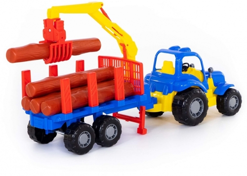 Jucarie Tractor si remorca cu lemne 44815 Hardy Polesie