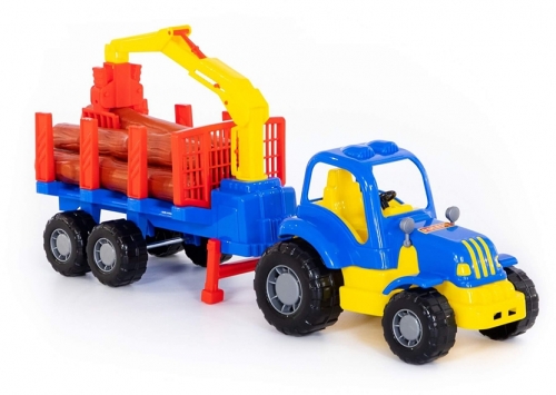 Jucarie Tractor si remorca cu lemne 44815 Hardy Polesie