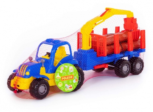 Jucarie Tractor si remorca cu lemne 44815 Hardy Polesie