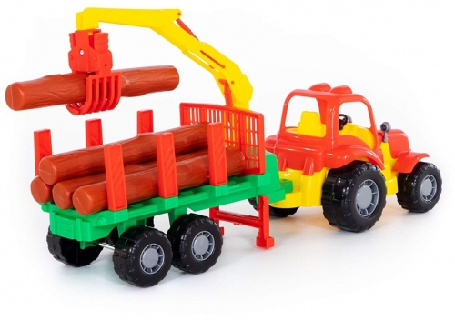 Jucarie Tractor si remorca cu lemne 44815 Hardy Polesie