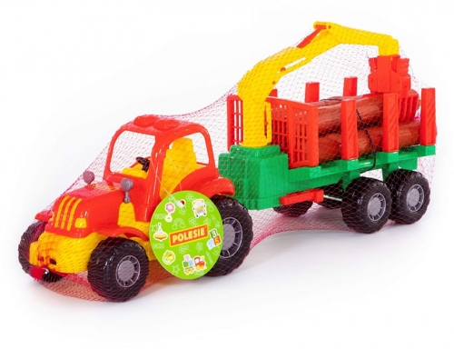 Jucarie Tractor si remorca cu lemne 44815 Hardy Polesie
