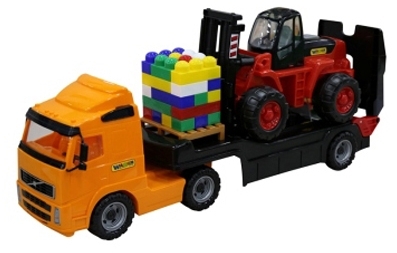 Trailer cu stivuitor + palet cuburi 36797 Volvo PowerTruck Polesie