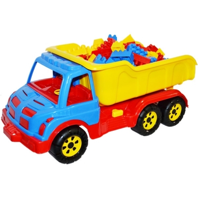 Camion plastic 60 cm + 80 cuburi