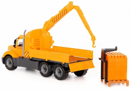 Jucarie Camion macara si palet cuburi 55606 Mike Wader Polesie