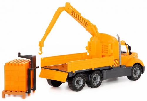 Jucarie Camion macara si palet cuburi 55606 Mike Wader Polesie