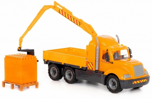 Jucarie Camion macara si palet cuburi 55606 Mike Wader Polesie