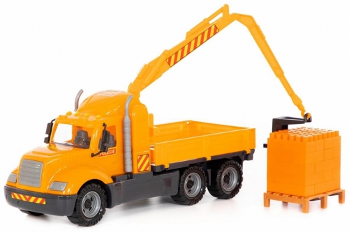 Jucarie Camion macara si palet cuburi 55606 Mike Wader Polesie
