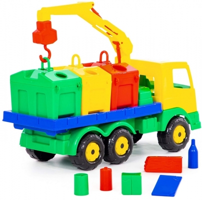 Jucarie Masina de Salubrizare cu containere 44181, SuperTruck Wader Polesie