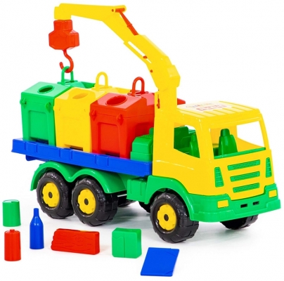 Jucarie Masina de Salubrizare cu containere 44181, SuperTruck Wader Polesie