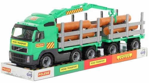 Jucarie camion cu remorca si lemne 58348 Volvo PowerTruck Wader Polesie