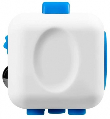 Jucarie senzoriala antistres Fidget Cube, alb/albastru 