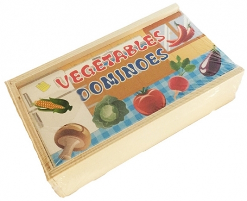 Domino din lemn, model Legume