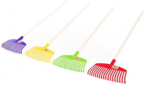 Grebla plastic cu maner din lemn 41067, 78 cm, Wader Polesie
