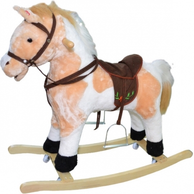 Balansoar unicorn lemn si plus, cu rotile
