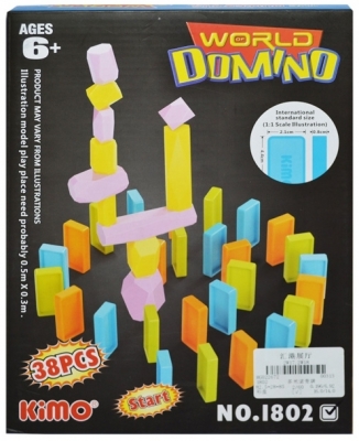 Domino din plastic, 38 piese, multicolor 