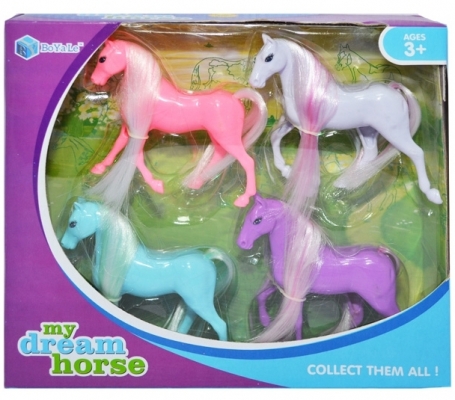 Set de joaca Figurine caluti, 4 buc/cutie