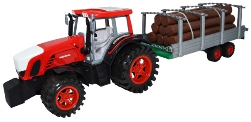 Tractor cu remorca si lemne, 77 cm
