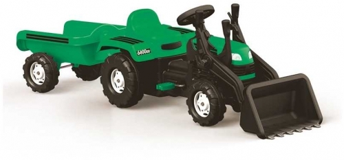 Tractor excavator cu pedale si remorca Ranchero, 171 cm, Dolu