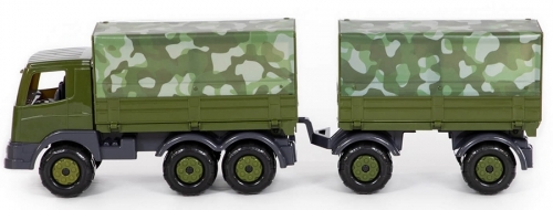 Camion militar cu prelata si remorca 49155 SuperTruck, 71 cm, Wader Polesie